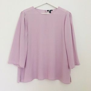 Eileen Fisher Silk Georgette Jersey Blouse Medium